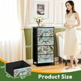 thumbnail image 2 of 4 Drawer Vertical Storage Dresser Vintage Victorian pastel floral wall Baroque wall Rococo painting Bird with Wood Top Fabric Pull Drawers, 2 of 8
