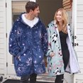 thumbnail image 7 of Catalonia Oversized Hoodie Blanket with Zipper, Wearable Sherpa Sweatshirt Pullover, Soft Warm Comfortable Jacket for Adults Men Women, Navy Astrology, 7 of 7