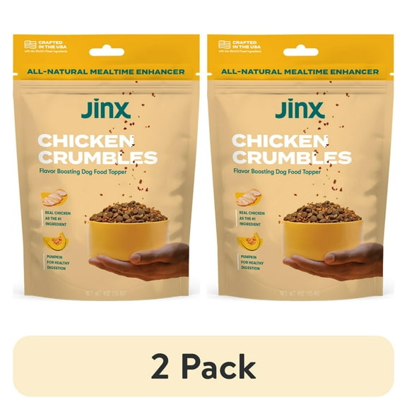 (2 pack) Jinx Crumbles Chicken Recipe Flavor-Boosting Natural Dog Food Topper, 4 oz Bag