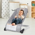 thumbnail image 2 of Gymax Folding Infant Bouncer Portable Baby Rocker w/ Breathable Backrest Aluminum Light Gray, 2 of 9