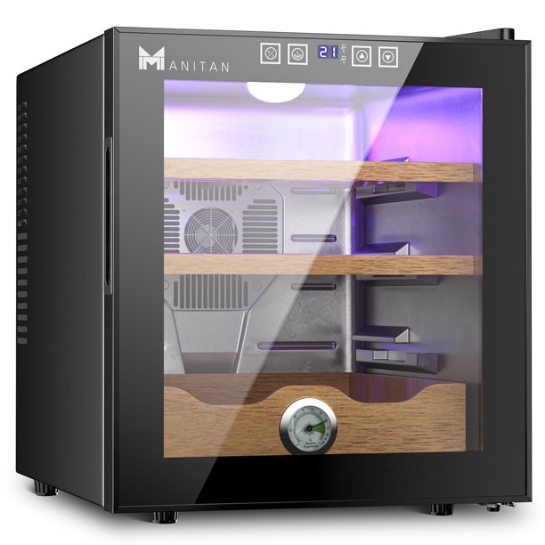 BOEASTER 50L Electric Cigar Cooler Humidor 300 Count Spanish Cedar Wood Shelves and