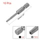 thumbnail image 2 of Puntas de destornillador de estrella de seguridad Torx T10 de 50 mm de longitud y vástago hexagonal de 1/4" S2 de acero de aleación alta 10 piezas, 2 of 4