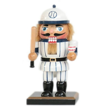 Santa's Workshop Baseball Player Wooden Christmas Nutcracker 6.5 Inch Multicolor