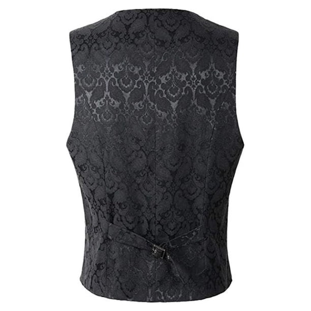 Sonducket Chaleco de estilo Medieval de Halloween, chaleco de moda de Color sólido para hombre, traje gótico de fiesta, ropa, regalo de Abrigos y chamarras Negro XXL