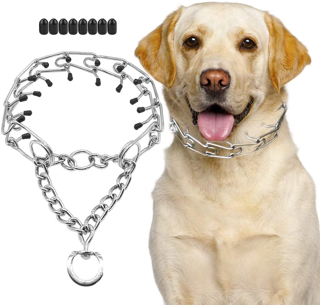 SuReady Dog Prong Collar Stainless Steel Dog Chole Pinch Training Collar with Quick Release snap Buckle for Large Dogs 