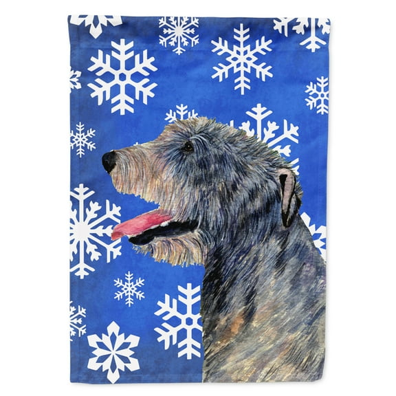 Carolines Treasures SS4644-FLAG-PARENT Irish Wolfhound Winter Snowflakes Holiday Flag multicolor