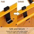 thumbnail image 6 of QXDRAGON Step Ladder, Folding Step Stool with Wide Anti-Slip Pedal, 330lbs Sturdy Steel Ladder, Lightweight, Portable Steel Step Stool (4-Step Round Bar,Yellow), 6 of 9