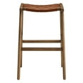 thumbnail image 5 of Modway Saoirse 29.5" Woven Leather & Wood Bar Stool in Brown/Walnut (Set of 2), 5 of 10