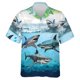 thumbnail image 3 of Camisas hawaianas de playa para hombre con estampado 3D de tiburón divertido gráfico de animales Aloha Festival Camisa de manga corta con solapa para surfear vacaciones, 3 of 5