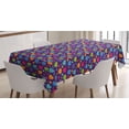 thumbnail image 1 of Hearts Tablecloth, Valentines Day Wedding Themed Rainbow Colored of Love on Purple Background, Rectangle Satin Table Cover Accent for Dining Room and Kitchen, 52" X 70", Multicolor, by Ambesonne, 1 of 2