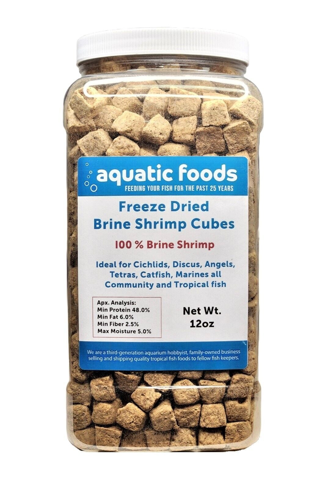 Brine Shrimp Cubes Freeze Dried Floating Brine Cubes for All Tropical Fish Marine Fish Discus Cichlids Koi Pond Fish Turtles 12oz Lg Jar Walmart