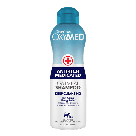 UPC: 0645095003323 | TropiClean OxyMed Medicated Anti Itch Shampoo for Pets  20oz – Oatmeal Medicated Dog Shampoo