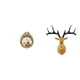 thumbnail image 1 of Marco de fotos redondo,Pequeño cuadro dorado vintage para la pared,Marco de fotos redondo decorativo de resina con ornamentos,Estatua de cabeza de ciervo,Adorno de pared con cabeza de, 1 of 8