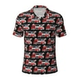 thumbnail image 2 of Daiia Fire and Rescue Truck Pattern Men’s Polo Shirts,Solid Deck Shirt,Classic Fit, Breathable Cotton Polo for Casual and Sport Wear-X-Large, 2 of 9