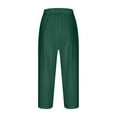 thumbnail image 6 of QATAINLAV Sale of The Day! Linen Pants Women Lightweight Summer Casual Straight Capri Pants Elastic High Waisted Legs Split Cropped Trousers with Pockets Green XL, 6 of 8