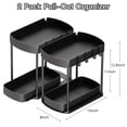 thumbnail image 2 of LuxeLine 2-Pack Heavy-Duty Pull-Out Organizers (13" Height) - Under Sink Storage for Bathroom/Kitchen, Tool-Free Install, Black, 2 of 7