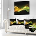 thumbnail image 3 of Designart 3D Gold Green Wave Design - Abstract Throw Pillow - 16x16, 3 of 5