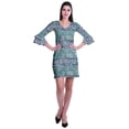 thumbnail image 2 of Moomaya Robe Courte Imprimée pour Femmes Manches Cloche Robe Droite Vêtements d'Été Décontractés pour Femmes, 2 of 6