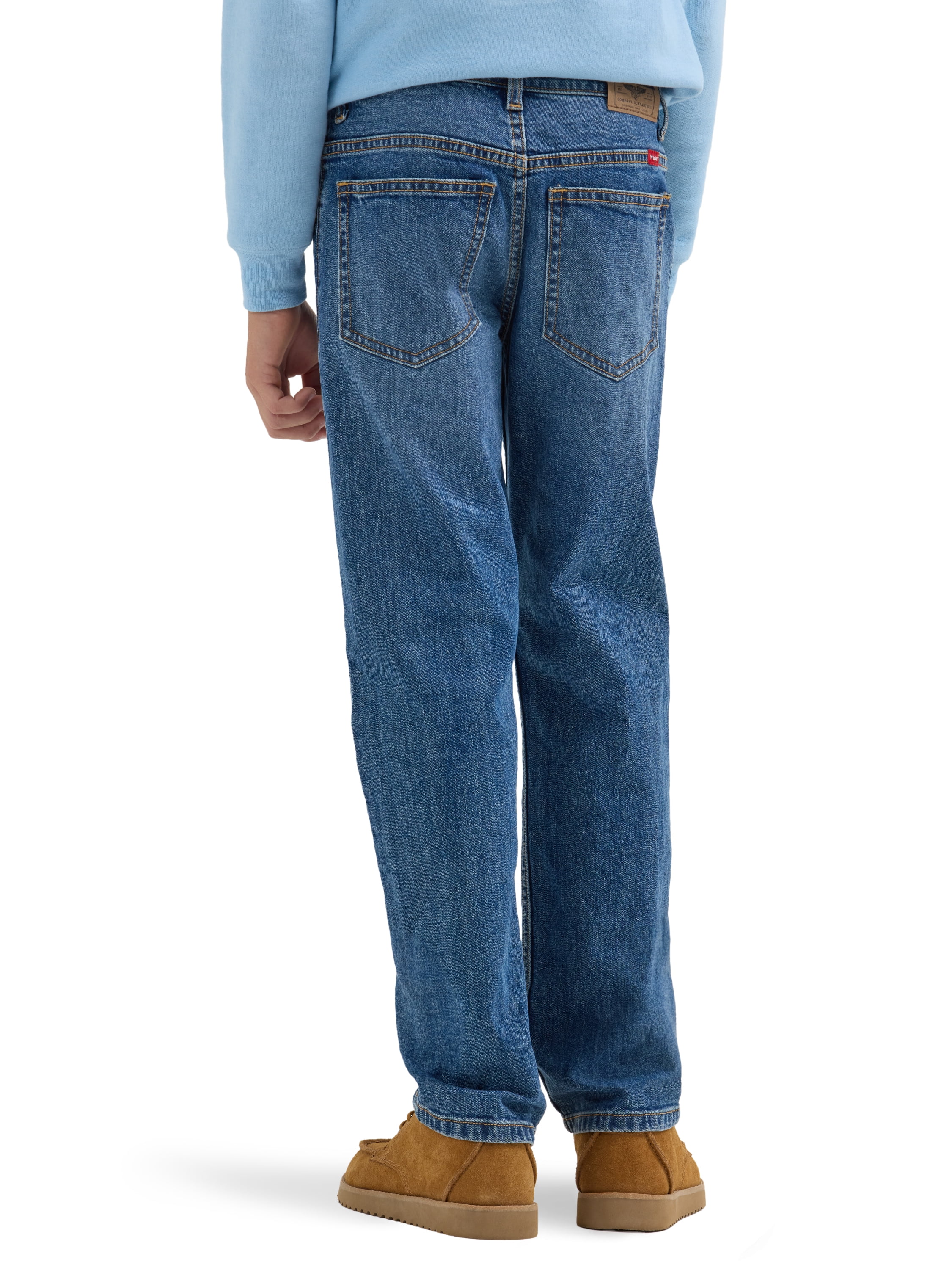 Jean Wrangler Straight Fit Garçon Taille 16 Husky - Taille Ajustable - Bleu Coton - Occasion