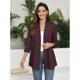 thumbnail image 4 of VEPKUL Women Cardigan Casual Lightweight Plus Size Cardigan 3/4 Sleeve Open Front Soft Light Cardigan Drape Duster 1XL-5XL, 4 of 9