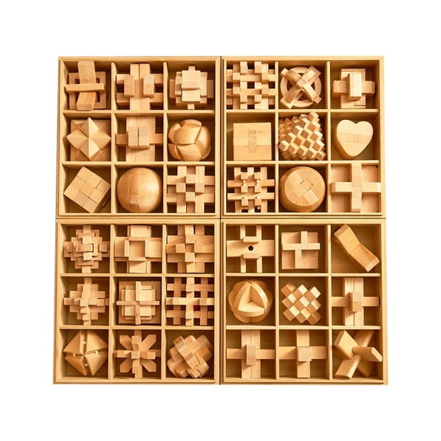 Juego completo de cerraduras de inteligencia, juego de desbloqueo, juguetes educativos de madera para estudiantes y niños, puesto de regalo para niños con dificultades