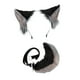 thumbnail image 2 of Diadema con orejas y cola de gato para decoración, accesorios de fotografía peludos, conjunto de cosplay para hombres negro y gris, 2 of 9