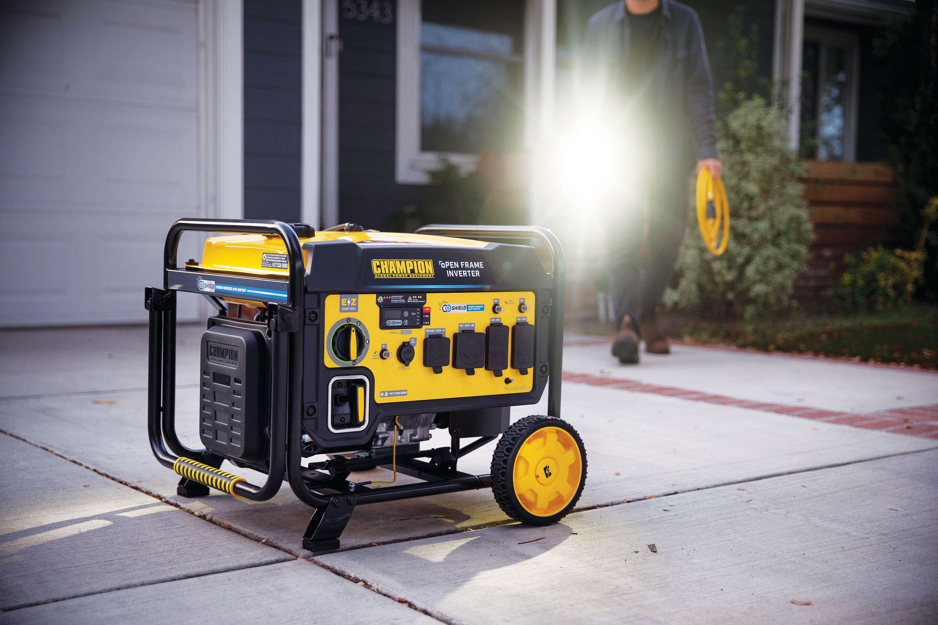 Champion 7250-Watt RV Ready Portable Open Frame Inverter Generator with Quiet Technology and CO Shield®