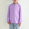 thumbnail image 2 of Xfvqtps Kids Children Cooling Sun Protection Jacket Hoodie Zip up Long Sleeve Solid Color Lightweight Breathable Summer Thin Tops for Camping Hiking Cycling Running 3-12Y Purple, 2 of 4