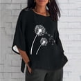 thumbnail image 1 of Blouses pour Femmes, Mode Décontractée Sensibilisation à la Maladie d'Alzheimer, Chemise Ample en Coton Imprimé à Manches 3/4, 1 of 4