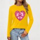 thumbnail image 1 of TaTaai Casual Comfy Women's Valentine Heart Print Long-Sleeve Blouse, Valentine's Day Daily Party Top, Round-Neck Multi-Season Tee Gift, 1 of 5