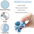 thumbnail image 4 of Juego de cinco piezas de almohadillas resistentes al calor multifuncionales engrosadas en forma de panal (azul claro) Ormromra HMHZ084-2, 4 of 6