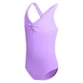 thumbnail image 3 of Krdevn Girls Ballet Dance Leotard, Solid Color Sleeveless Gymnastics Bodysuit for 3-16Y Kids,Light Purple, 3 of 6