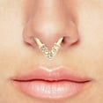 thumbnail image 6 of Pear Shaped Bendable Cut Ring w/ 5 CZ Lined Design for Septum, Cartilage, Tragus, 6 of 6