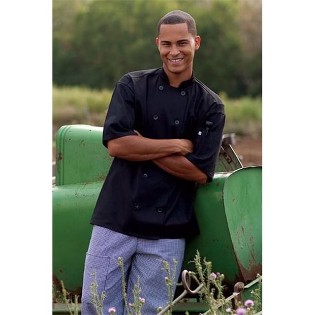 Uncommon Threads 0429-0106 Montego Chef Coat in Black - 2XLarge
