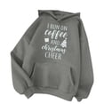 thumbnail image 2 of I Run On Coffee And Christmas Cheer Hoodies for Women Long Sleeve Xmas Hooded Sweatshirt with Pockets Pullover Tops, 2 of 4