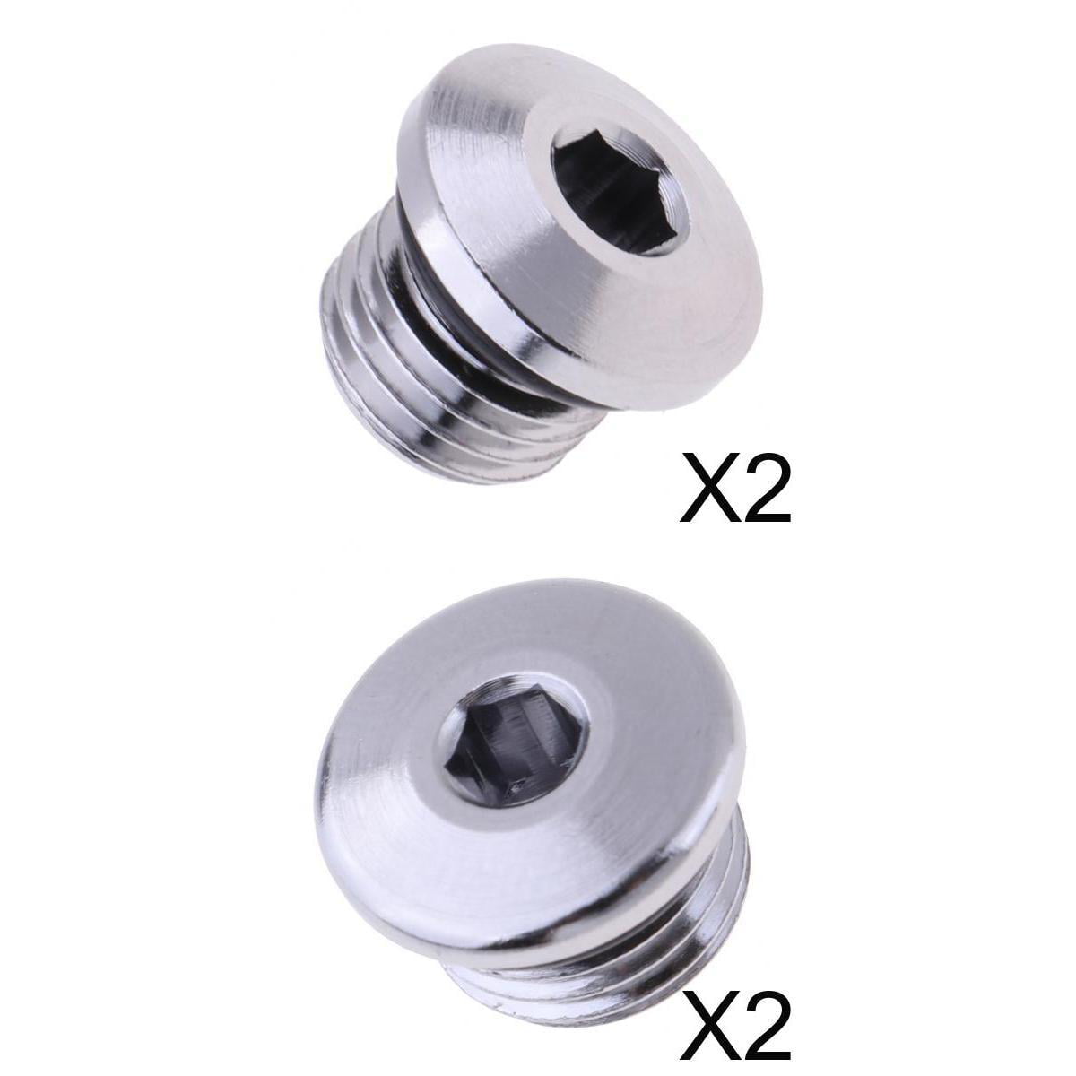 Heavy Duty 316 Stainless Steel 3/8 and 7/16 Set 2 Scuba Diving Regulator Low and High Pressure Port Plugs with Leakproof O-Ring Silver 