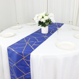 Efavormart 9 Ft Royal Blue Gold Foil Geometric Pattern Blush Polyester ...