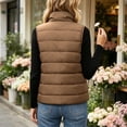 thumbnail image 6 of Puffer Vest for Women Quilted Stand Collar Zip Front Side Pockets Warm Casual Winter Vest, 6 of 7