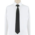 thumbnail image 2 of CORbA CHIC para el Día del Padre Corbata de Hombre Pre-atada con Cierre de Cremallera Color Sólido Formal Casual Corbata Ancha Ajustable Negra Larga 48cm/18.9', 2 of 5