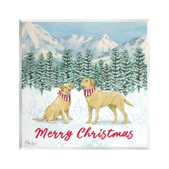 Stupell Industries Merry Christmas Dogs Holiday Painting Unframed Art Print Wall Art, 12 x 12