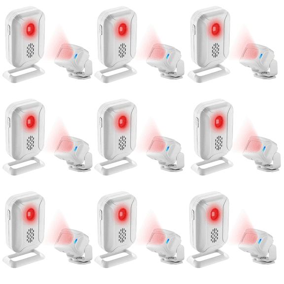 Greencycle Motion Sensor Doorbell,Motion Sensor Door Chime,Door Chime for Business When Entering,Anti-theft,Easy Installation,36 Ringtones & 5 Rings,for Front Porches, Gates, Homes, Offices,9PK