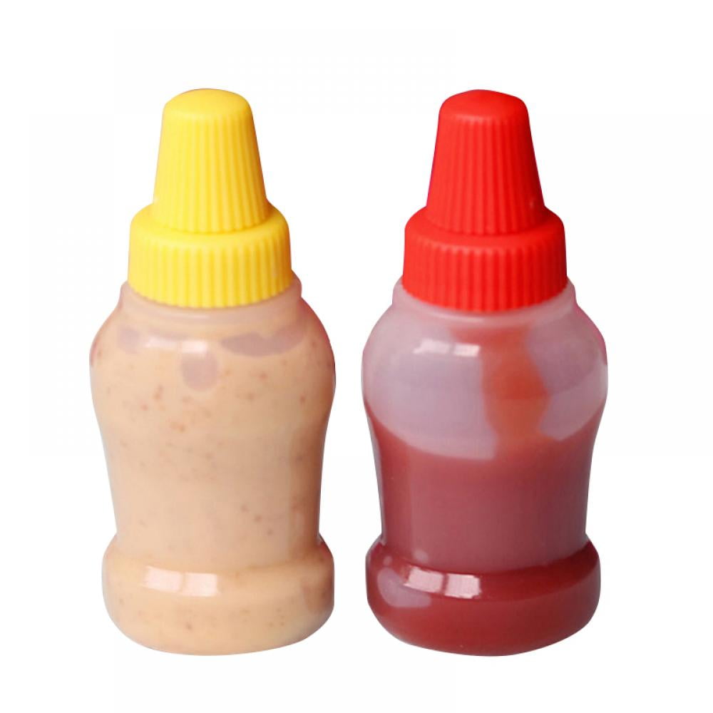 2Pcs Mini Seasoning Sauce Ketchup Bottle Small Containers Lovely Salad Bottles for Lunch Box Kitchen Jar Accessories