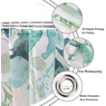 thumbnail image 5 of Spring Eucalyptus Leaf Small Stall Shower Curtains(36"X72"), Weighted Bottom Sage Green Watercolor Botanical Plants with Pink Flower Fabric Bathroom Curtain with Hooks, 5 of 6