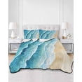 thumbnail image 3 of Aqua Coastal Twin Size Down Alternative Comforter, Lightweight Comforter Quilt Bedding Set with Pillow Shams Nautical Summer Beach Ocean Beige All Seasons Bed Comforter Duvet Insert 68"x86", 3 of 7