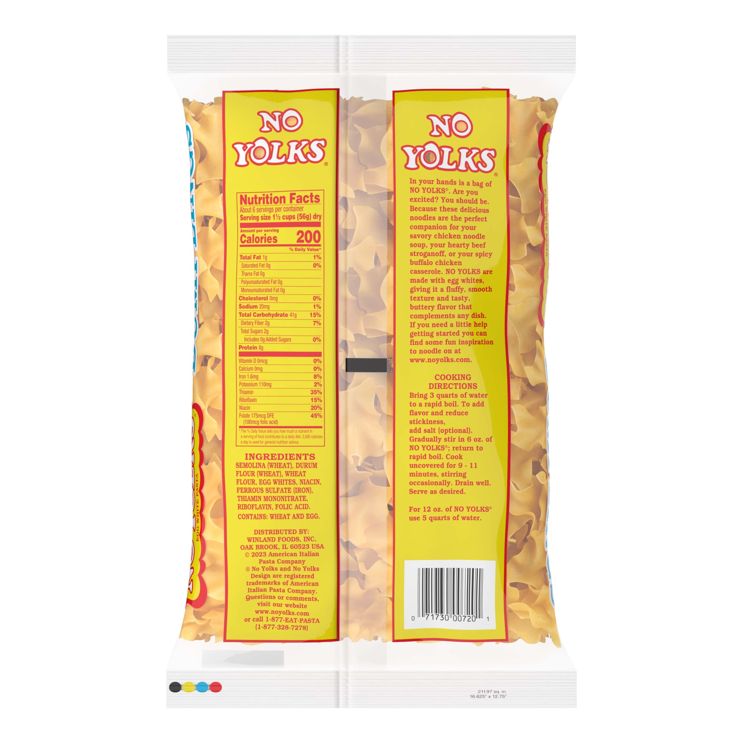 (8 pack) NO YOLKS 12 oz Yolk Free Dumplings