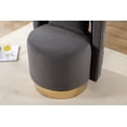 thumbnail image 7 of Velvet Swivel Accent Barrel Chair with Curved Tufted Back, Upholstered Vanity Stool with Gold Metal Base, Leisure Reading Chair with Throw Pillow for Bedroom Hotel Office, 25.2'', Gray, 7 of 7