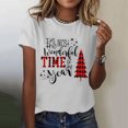 thumbnail image 2 of Active Tops Women T-Shirts T1 Christmas Print Short Sleeve T Shirt For Women Relaxed Fit Round Neck Top Casual Holiday Tee White M, 2 of 4