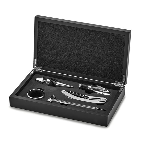 FB Jewels Five Piece Wine Gift Set in Wooden Box