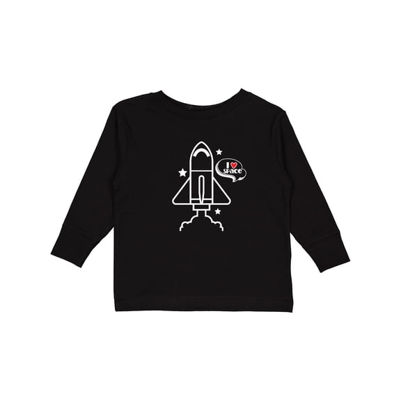 Inktastic Rocket Ship I Love Space Boys or Girls Long Sleeve Toddler T-Shirt