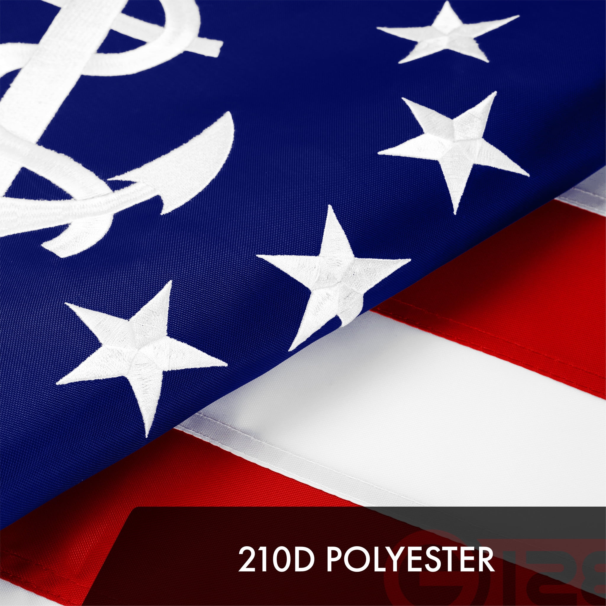 G128 5 Pack: American USA Yacht Ensign Flag | 16x24 In | ToughWeave Series Embroidered 210D Polyester | Nautical Flag, Embroidered Stars, Sewn Stripes, Indoor/Outdoor, Vibrant Colors, Brass Grommets